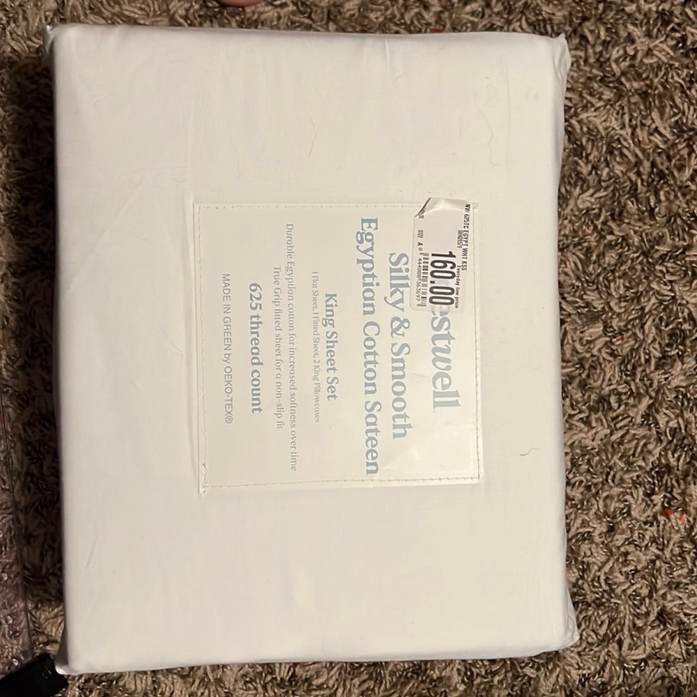 Nestwell King Sheet Set Egyptian cotton sateen white